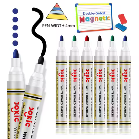3pcs Whiteboard Marker Set Black Blue Red 3.0mm Nib High Volume Ink Office Teaching Pens Clear Handw