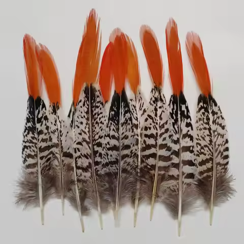 10PCS/LOT 6-7' 15-18cm Natural Tip Feathers, Lady Amherst Feathers for Earrings | Millinery Jewelry 