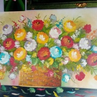 Lukisan Bunga Timbul Besar 100x200 Lukisan Pot Bunga 3