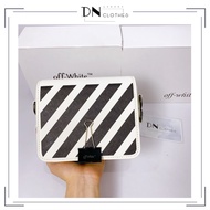 ️[Premium - Type 1] - Off W. hite White Crossbody Bag, Bag Off W hite - Black and White Striped Slin