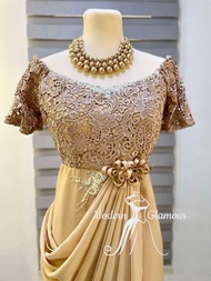 MOCHA COLOR MOTHER OF THE BRIDE GROOM, NINANG PRINCIPAL SPONSOR, FORMAL EVENT GOWN