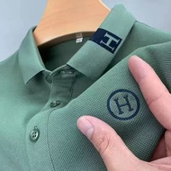 M-5XL Summer Simple Casual Collar T Shirt Korean Plus Size Business All Match Short Sleeve Polo Shirt Men