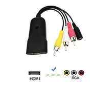 HDMI TO RCA Converter MINI HDMI2AV Video Converter 1080P HDMI TO RCA/AV/CVBS ADAPTER Converter และสาย HDMI