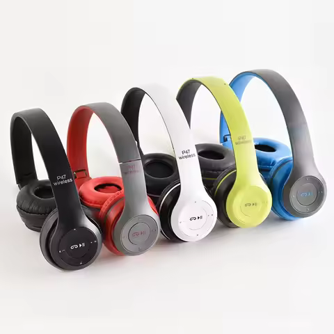 P47 Bluetooth 50 Wireless Headphone Foldable HIFI Stereo Bass Earphone Kid Helmet Gift With Mic USB