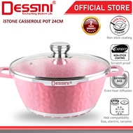 DESSINI ITALY iSTone IST-24 Granite Die Cast Aluminium Non Stick Casserole Pot Bowl Deep Fry Pan Coo