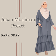 Plain Muslimah Jubah  Free size Material ComoCrepe Labuh Nursing Friendly Jubah viral free size Loose Muslimah Dress