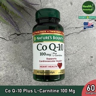<Natures Bounty> Co Q-10 Plus L-Carnitine 100 Mg 60 Rapid Release Softgels โคคิวเท็น