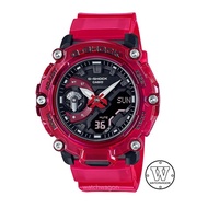 Casio G-Shock GA-2200SKL-4A Carbon Core Guard Semi-Transparent Analog Digital Gents Sports Watch ga-2200  ga2200 Red