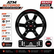 Sport Rim 18 RAYS WW57 Wheels 4x4 18x9 6H139.7 ET0 106.1 GLOSS BLACK - READY STOCK