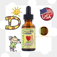 ChildLife Essentials Vitamin D3 เด็กวิตามิน D3 Natural Berry 1 fl oz (30 ml) - [EXP 10/2026]