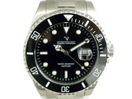 潛水錶 [VALENTINO 9800] 范倫鐵諾 黑水鬼石英錶[黑色面+日期][水晶鏡面]中性/新潮/軍錶