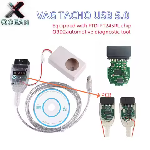 High VAG Tacho 5.0 USB version FT245RL VAGTACHO USB support Audi/Volkswagen NEC MCU 24C32 or 24C64 V