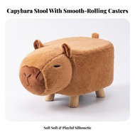 Capybara Stool Cute Animal Stool Animal Footstool Soft Ottoman Stuffed for Children, Playroom, Entry