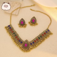 Boho Indian Jhumka Earrings for Women Boho Tops Vintage Wedding Jewelry Set Traditional Accessories 