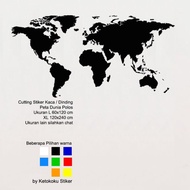 World Map Glass Wall Sticker World Map Plain Office