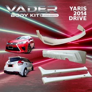 ชุดแต่งรถยนต์สเกิร์ตรอบคัน หน้า หลัง ข้าง Yaris 2014-2016 ทรง DRIVE (งานดิบ) ABS เข้ารูปติดตั้งง่ายพร้อมตะแกรงช่องลมหนา