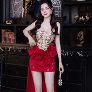 [KT CLOTHING] Đầm cup đính hoa hồng kèm Եà dễ thương