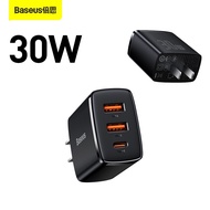 Baseus 30W หัวชาร์จ 2USB + Type-c (รวม 3 Port) Adapter Charger Quick Charge อะแดปเตอร์ชาร์จเร็ว ปลั๊ก US