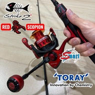 Combo 1Set Strike-2 RED SCORPION REEL & ROD SPINING
