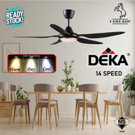 DEKA DC2-313L Fan 5 Blades 56" Ceiling Fan with LED LIGHT 3 Colour Remote Control Kipas Siling DC Inverter MOTOR Kipas Siling