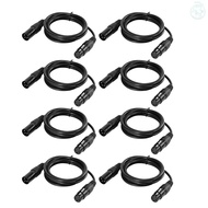 1M/3.3ft XLR Cable DMX Stage Light Cable 3-Pin XLR Male to Female Plug Black PVC Jack for Moving Head Light Spotlight Par Light Microphone Mixer, 8-Pack