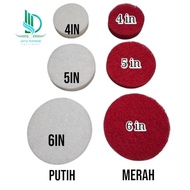 MERAH Red and white polishing pad, spoon polishing pad, buffing pad, sponge buffing pad, 4,5,6 inch 