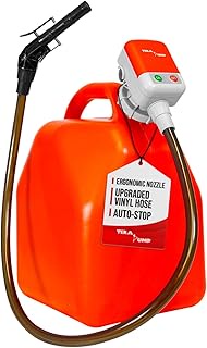 TERA PUMP - Auto Stop Fuel Transfer Pump - with Universal Built-in Adapter, 39" Strong Vinyl Hose fo