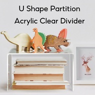 Fully Acrylic U Shape Clear Divider Partition Blindbox POPMART Figurine Shelf Display Box Stand Rack
