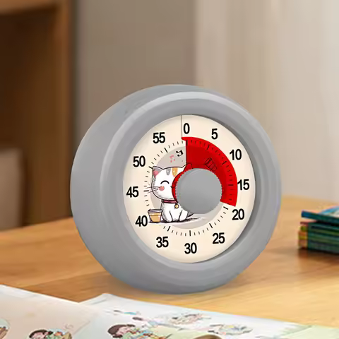 Round Visual Timer Self-discipline Tool 60-minute Countdown Kitchen Cooking Homework Exercise Stopwa