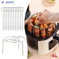 ELO Barbecue Grill, Round Stainless Steel Air Fryer Grill,  with Grilled Skewers Vertical Grill Rack
