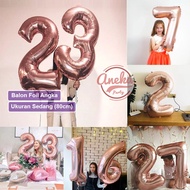 Jumbo Number Balloon ROSE GOLD 80 Cm Large Number Foil Balloon/ Rose gold number balloon/ number foi