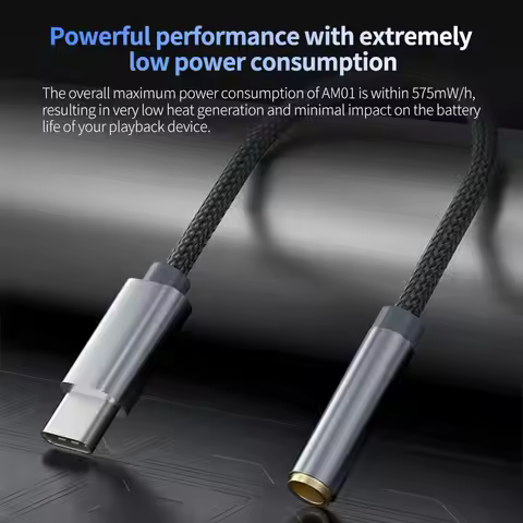 KZ AM01 Portable Decoding Amplifier TYPE-C TO 3.5 Wired Headphone Converter Black Mini Converter Ear