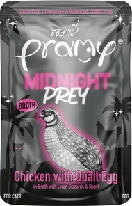[12 ซอง] Pramy Midnight Prey อาหารแมว สูตร Complete & Balanced โปรตีนสูง เนื้อสัตว์เน้นๆ ช่วยบำรุงสุ