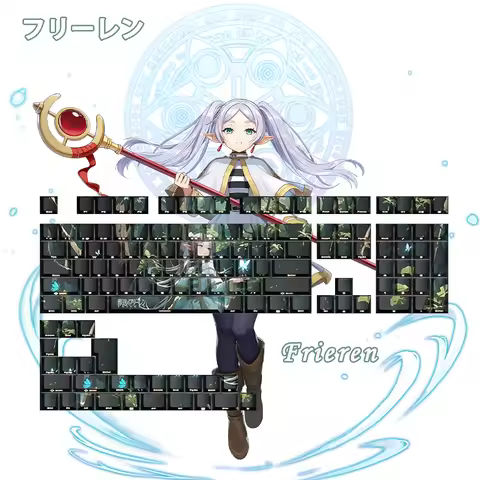 131 Keys/set Frieren Beyond Journey's End Keycap PBT Translucent Keycaps Cartoon Anime Gaming Key Ca