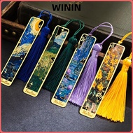 WININ Reading Book Clip, Sunflower Lotus Hollow Metal Bookmark, Multifunctional Metal Oil Painting B