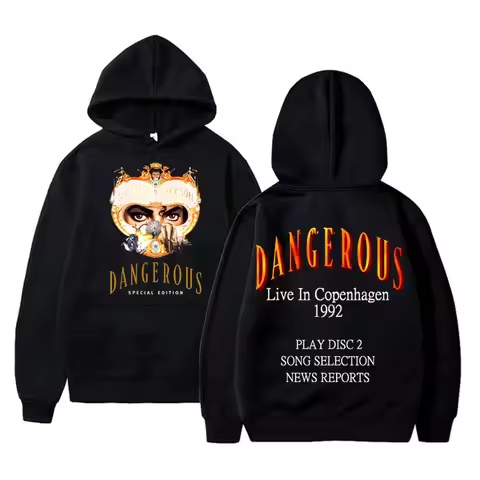 2025 King Of Pop Michael Jackson Dangerous World Tour Hoodie Men Women Classic Gothic Rock Sweatshir