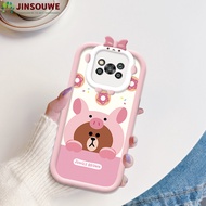 Jinsouwe เคสเคสโทรศัพท์สำหรับ Xiaomi Poco X3 NFC Xiaomi Poco X3 Pro Xiaomi Poco X4 NFC เคสนิ่มสำหรับเด็กผู้หญิงการ์ตูนหมีมอนสเตอร์เคสเลนส์ฝาหลังอ่อน