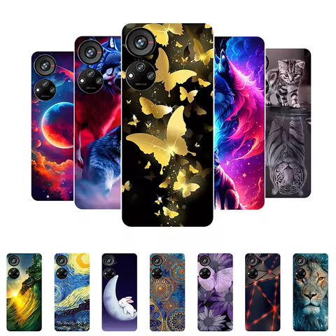 For ZTE Axon 40 SE Case Silicone Soft Butterfly Wolf Protective Back Cover for ZTE Axon 40SE 9047 Ax
