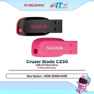 SanDisk CZ50 Cruzer Blade Pendrive USB 2.0 Flash Drive Black/Pink (16GB/32GB/64GB)