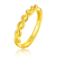 CHOW TAI FOOK 999.9 Pure Gold Adjustable Ring - Intertwined Design F194752