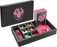 Wunhunew DND Dice Tray & Tower Storage Box, 4 in 1 D&D Dice Holder Case (Dice Rolling Tray, Dice Rol