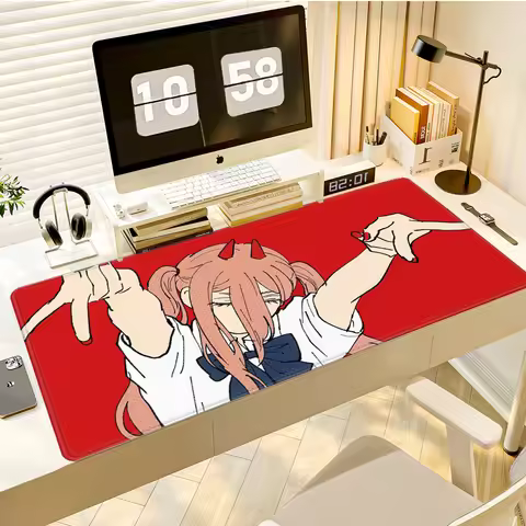 Power Chainsaw Man Deskmat Gamer Girl Carpet Xxxl Mouse Pad 1000x500 Playmat Red Computer Mat Anime 