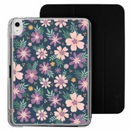 THE HOOD - (多種顏色及型號) Caro Terranova - Spring Flower iPad 10.2"7/8/9/Air4/Air5/Pro11 20/21/22可拆式防摔透明摺套 5577(黑色)