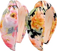 BEGOOD Knotted Headband for Women Large Floral Womens Knotted Headbands Wide Headbands Fashion Hairb