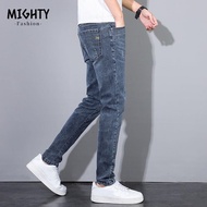 Men's Jeans Summer Thin Section Nine Points Straight Jeans Men's Cultivate One's Morality 2023 Youth Summer Leisure Trousers