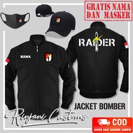 TNI-AD WATERPROOF RIDER BOMBER JACKET, FREE MASK AND/ NAME TNI/ BOMBER JACKET RIDER JACKET