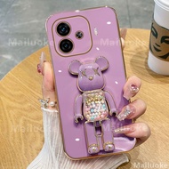 IQOO เคส Z9 5G Z9X 5G เคส Z9 IQOO ลูกอมรูปหมีเทอร์โบมีขาตั้งกรณีพร้อมขาตั้งโทรศัพท์กันกระแทก