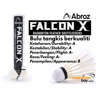 Abroz Falcon X Badminton Shuttlecock Medium & Fast Speed 76 & 77 & 78 Feather Shuttle Bulu Tangkis T