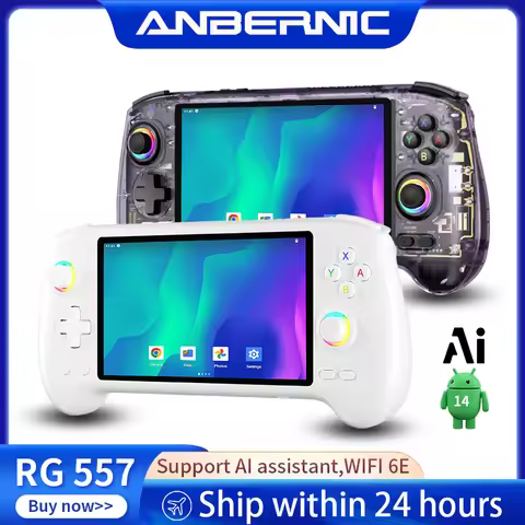 Anbernic RG557 Retro Handheld Game Console Dimensity 8300 5.48" AMOLED Screen 5500mAh Android WIFI 6