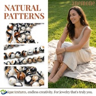 ANEMONE 38/46/63/90Pcs Rain Colored Stones, Polished By Hand Round Loose Stone Beads, Handmade Acces